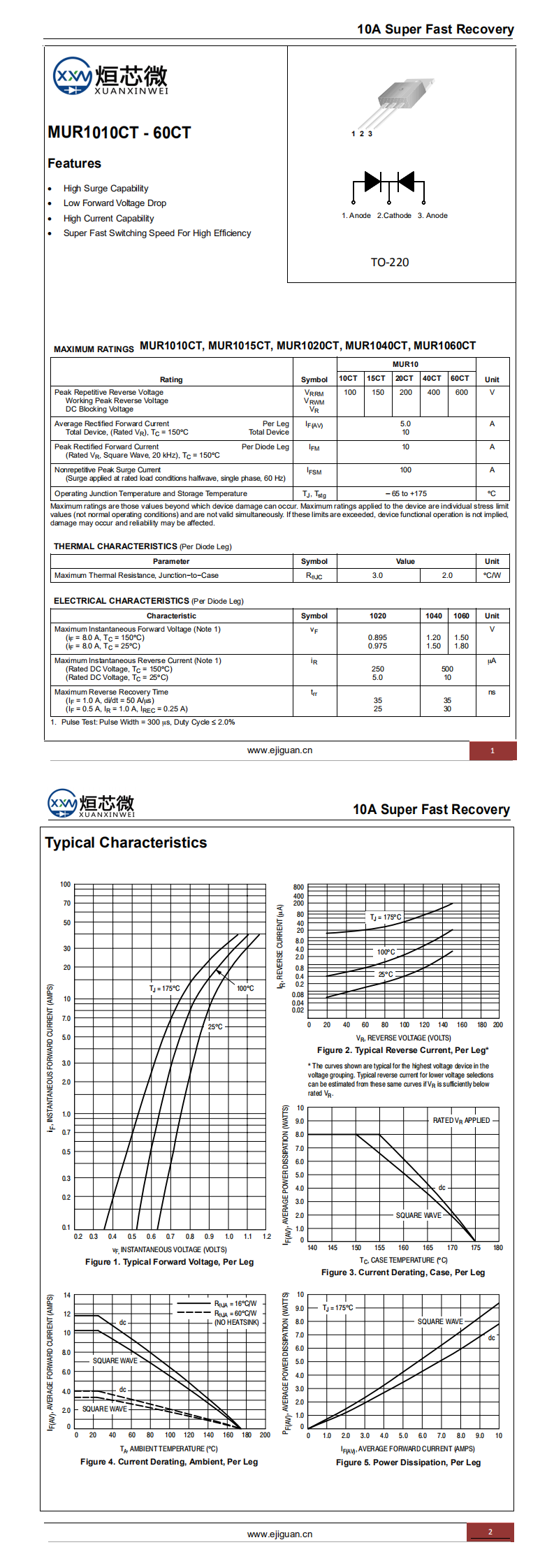 MUR1060CT快恢复二极管