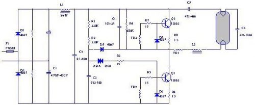 节能灯电子镇流器电路