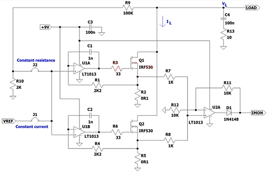 运算放大器 MOSFET 电流负载