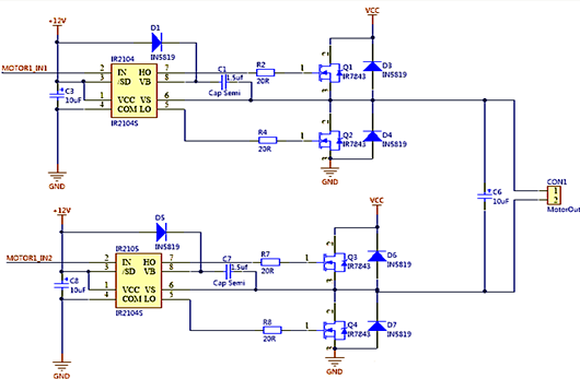 全桥 电机 驱动电路 MOS管