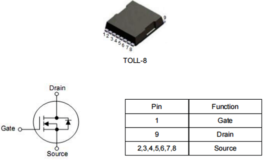 TOLL封装 80V/240A XXW1808A