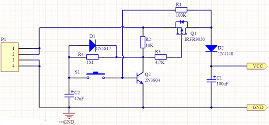 单按键开关机电路